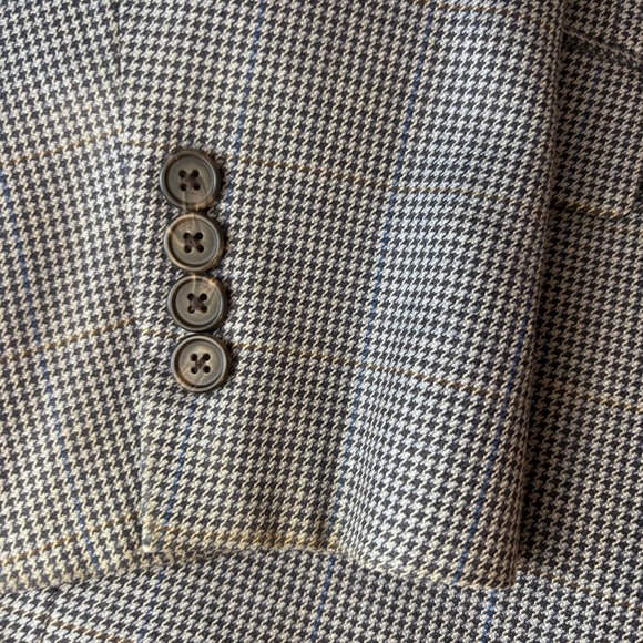 Lauren Ralph Lauren grey, black and blue houndstooth silk/wool blazer. 44s - Picture 4 of 9